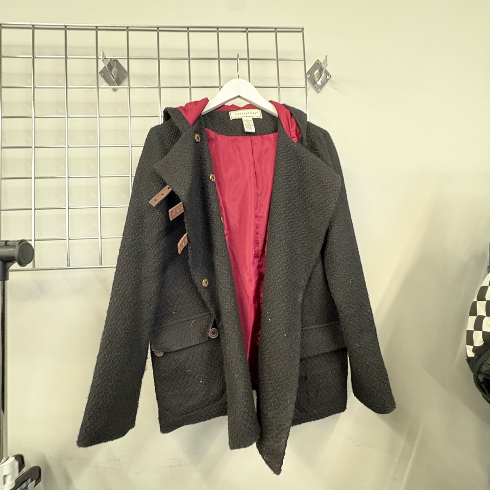 Caterpillar Women's Black Jacket with Red Lining